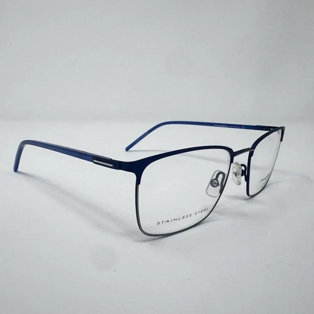Morel Lightec 30246L 52-19-140 Eyeglass Frames Blue Gunmetal France